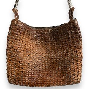 Vintage Braided Large Leather Bag Tote